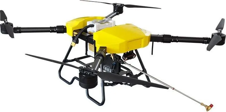 The LUMEN cleaning drone, spray boom and nozzle extended to one side